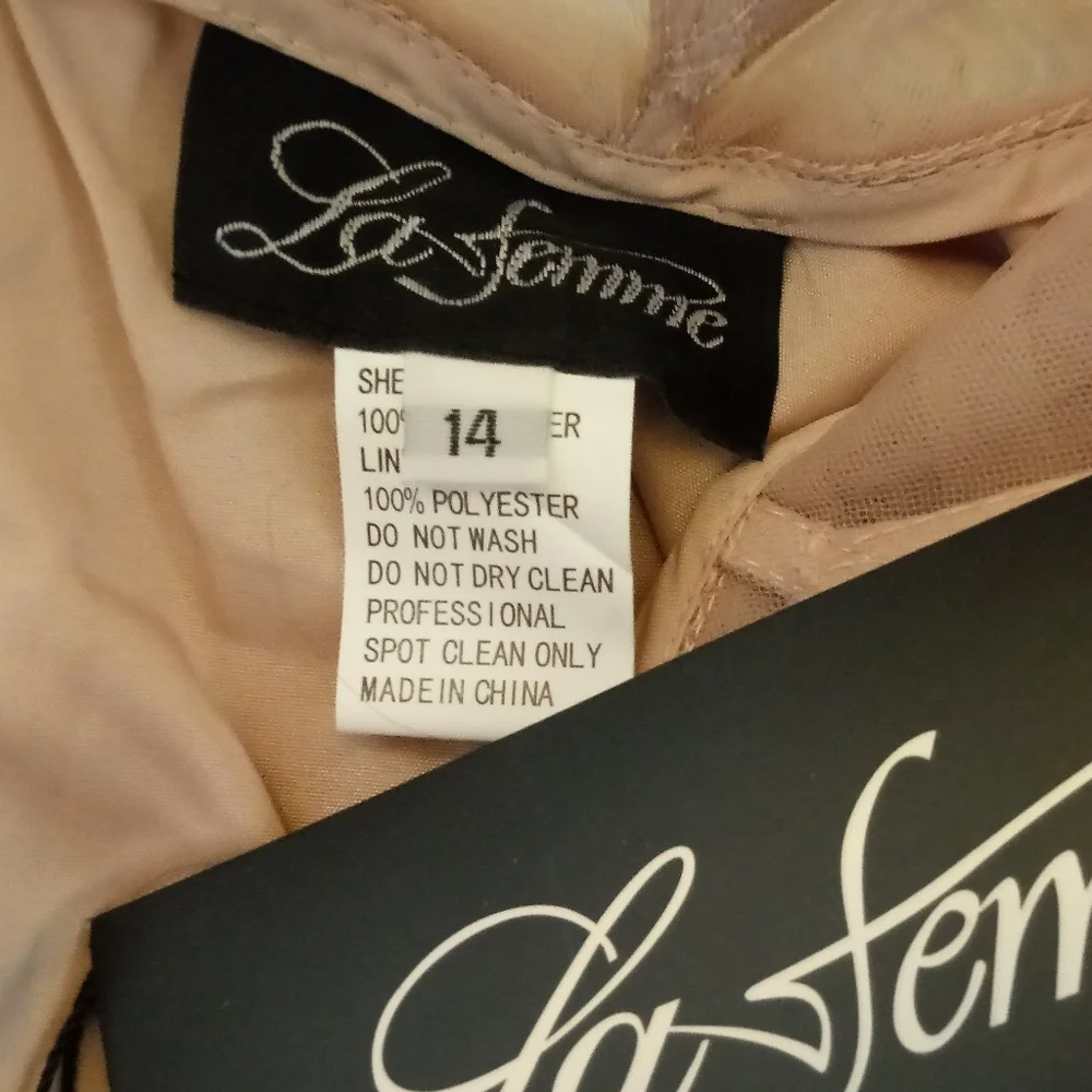 La Femme Illusion A-Line Tulle Ball Gown Size 14 - Picture 13 of 15